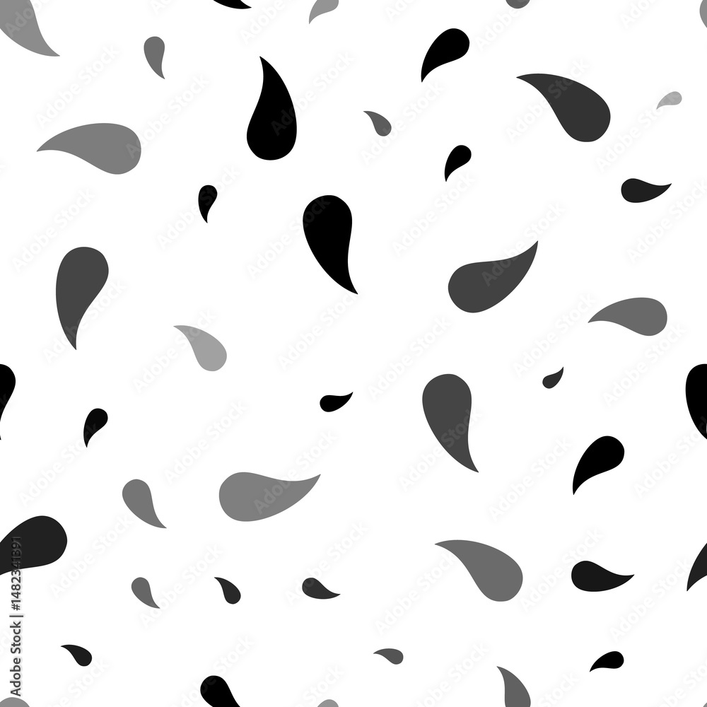 Poster seamless vector pattern with flame symbols, creating a creative monochrome background with rotated e