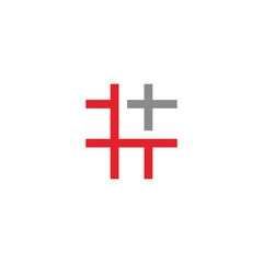 Obraz premium Modern hashtag social network logo design