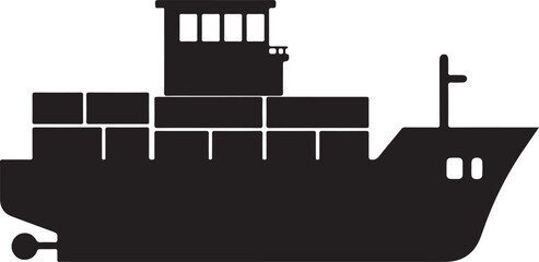 Obraz premium Ship Silhouette Vector – Ocean and Marine Travel DesignVintage Sailing Ship SVG – Nautical Clipart ArtCargo and Cruise Ship Silhouette – Sea Transport IconPirate Ship Silhouette – Adventure and 