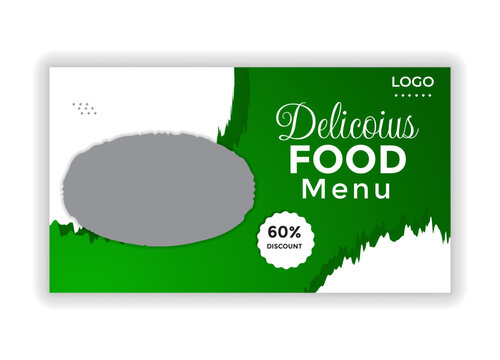 Food menu and delicious pizza social media banner or web benner post template