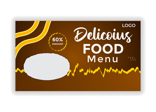 Food menu and delicious pizza social media banner or web benner post template
