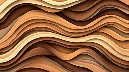 Abstract Earthy Wave Pattern Background, Terracotta and Beige Layered Design, Modern Paper Art Style