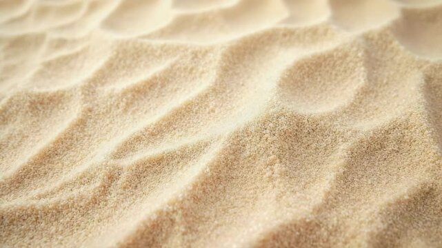 Beach sand macro with tranquil mood showcasing fine grains and gentle curves
