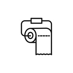 toilet paper roll icon on white background. Editable stroke.