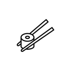 sushi icon on white background. Editable stroke.