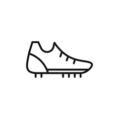 soccer boot icon on white background. Editable stroke.