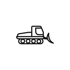 snowcat icon on white background. Editable stroke.