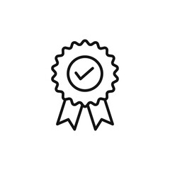 rosette icon on white background. Editable stroke.