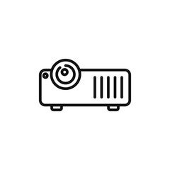projector icon on white background. Editable stroke.