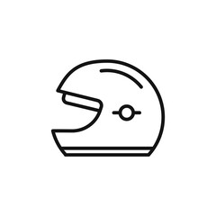 motorcycle helmet icon on white background. Editable stroke.