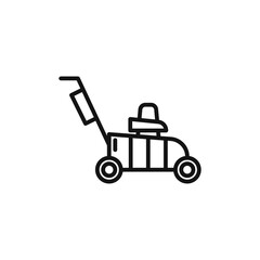 lawn mowers icon on white background. Editable stroke.