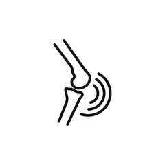 joint pain icon on white background. Editable stroke.