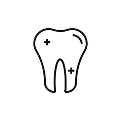 healthy tooth icon on white background. Editable stroke.