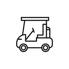 Fototapeta premium golf cart icon on white background. Editable stroke.