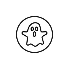 ghost icon on white background. Editable stroke.