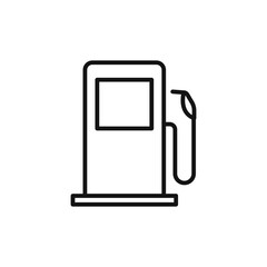 gas pump icon on white background. Editable stroke.