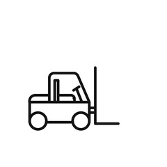 forklift loader icon on white background. Editable stroke.