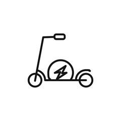 electric scooter icon on white background. Editable stroke.