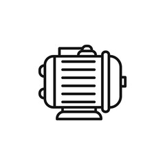 electric motor icon on white background. Editable stroke.