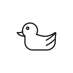 duck vector icon on white background. Editable stroke.