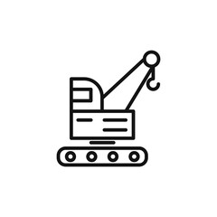 crane icon on white background. Editable stroke.