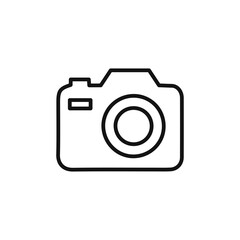 camera icon on white background. Editable stroke.