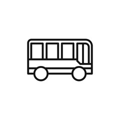 bus icon on white background. Editable stroke.