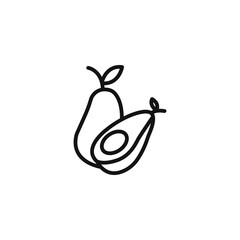 avocado icon on white background. Editable stroke.