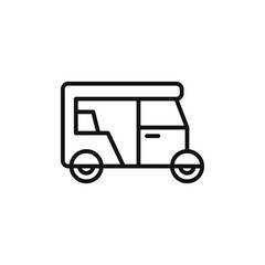 auto rickshaw icon on white background. Editable stroke.