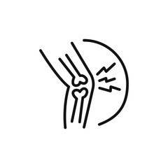 arthritis pain icon on white background. Editable stroke.