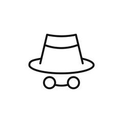 anonymous icon on white background. Editable stroke.