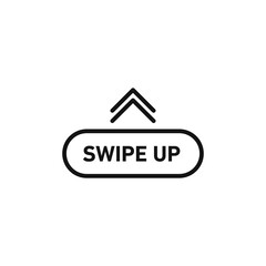 Swipe up icon on white background. Editable stroke.