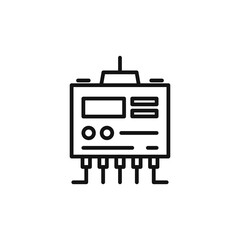 Solar charge controller icon on white background. Editable stroke.