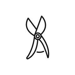 Secateurs icon on white background. Editable stroke.