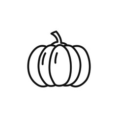 Pumpkin icon on white background. Editable stroke.