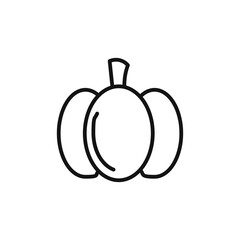 Pumpkin icon on white background. Editable stroke.