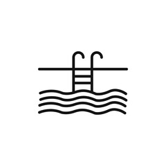Pool icon on white background. Editable stroke.