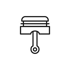 Piston icon on white background. Editable stroke.