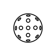 Pickleball ball with holes icon on white background. Editable stroke.