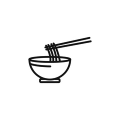 Noodles icon on white background. Editable stroke.