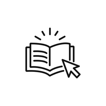 Online library icon on white background. Editable stroke.