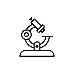 Microscope icon on white background. Editable stroke.