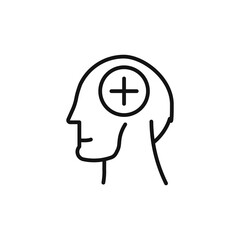 Mental Health icon on white background. Editable stroke.