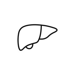 Liver icon on white background. Editable stroke.