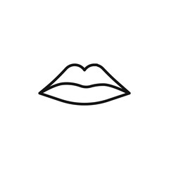 Lips icon on white background. Editable stroke.