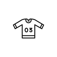 Jersey icon on white background. Editable stroke.