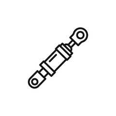 Hydraulic cylinder icon on white background. Editable stroke.