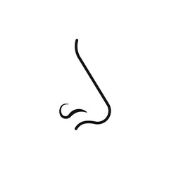 Human nose icon on white background. Editable stroke.