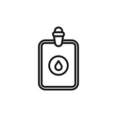 Hot water bottle icon on white background. Editable stroke.