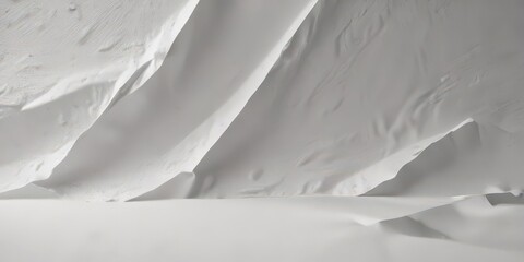 Fototapeta premium Subtly creased white poster, wrinkled texture, paper surface, scene, uneven, surface